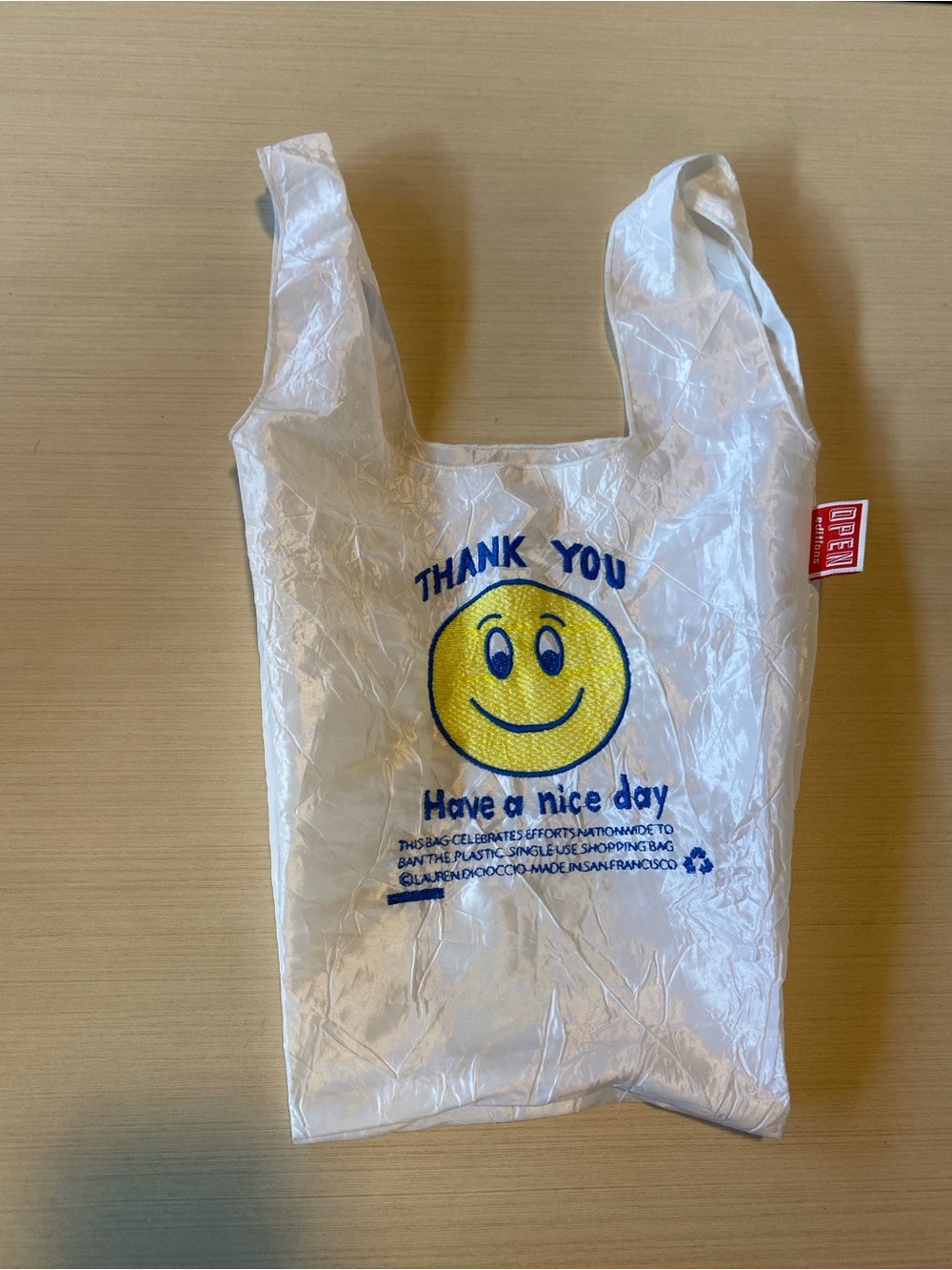 Open edition Thank you reusable grocery bag